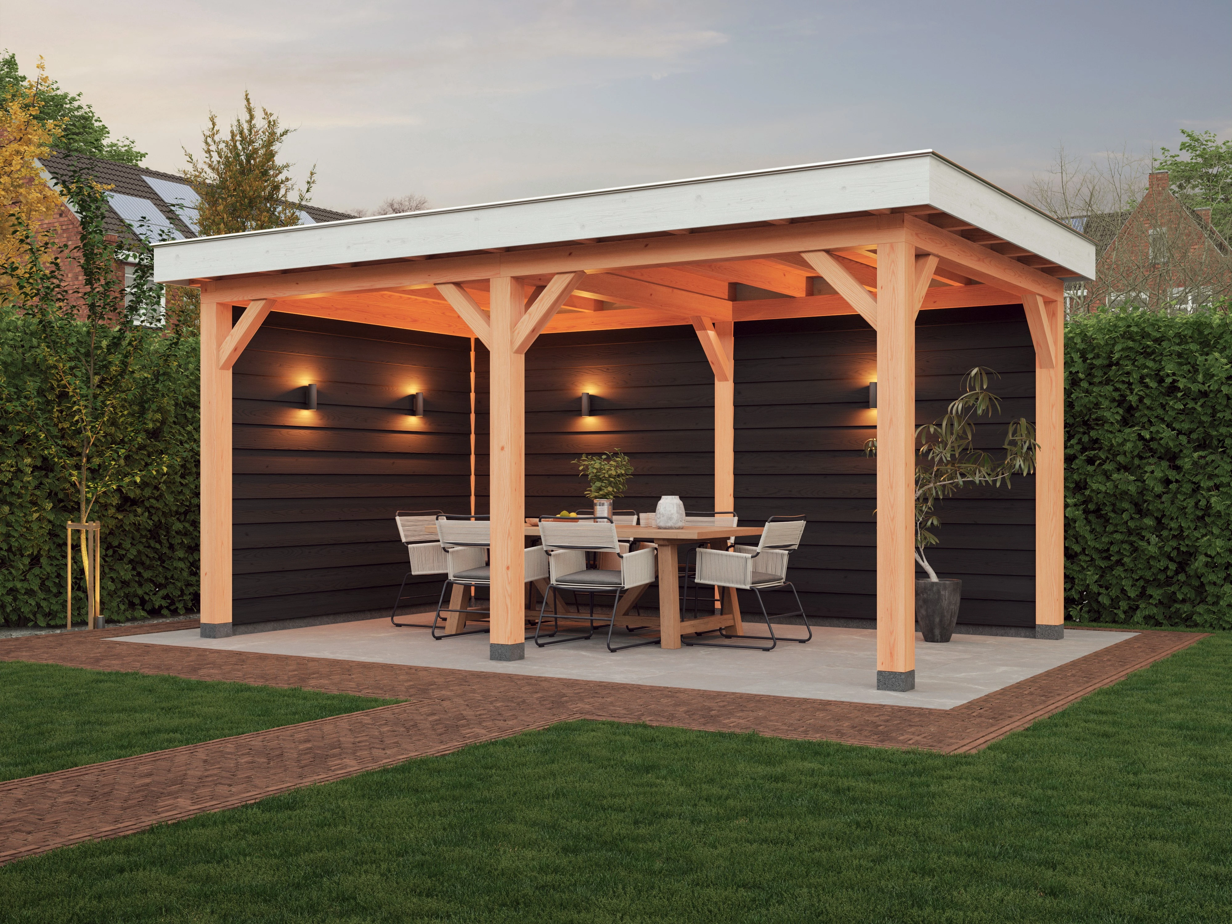 Douglas overkapping, 500 x 300, met achterwand en zijwand, Westwood Holland - Afbeelding 12